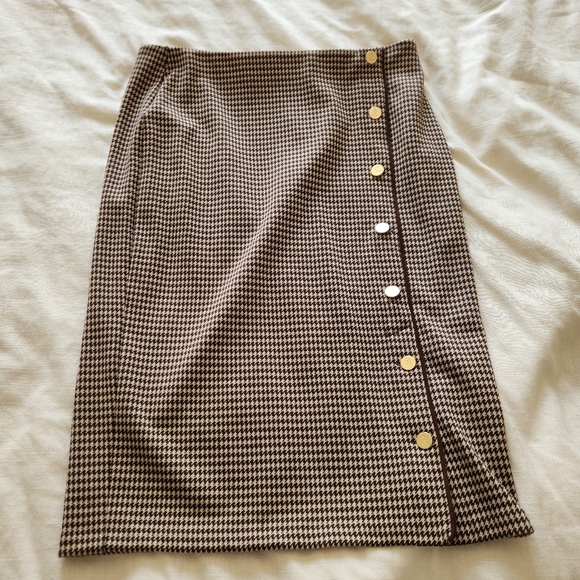 Lauren Ralph Lauren Houndstooth Knit Jacquard Skirt size Large - Picture 1 of 12